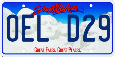 SD license plate 0ELD29