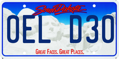 SD license plate 0ELD30