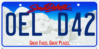 SD license plate 0ELD42