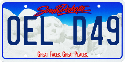 SD license plate 0ELD49