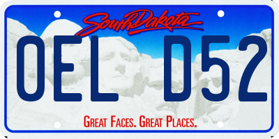 SD license plate 0ELD52