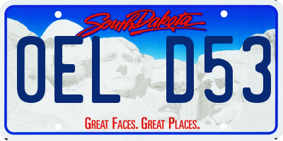 SD license plate 0ELD53