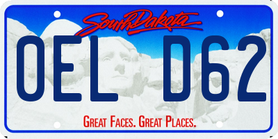 SD license plate 0ELD62