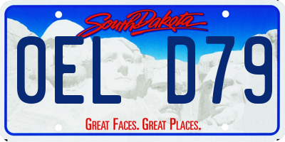 SD license plate 0ELD79