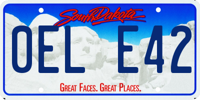 SD license plate 0ELE42
