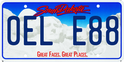 SD license plate 0ELE88