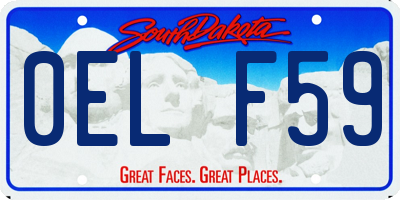SD license plate 0ELF59