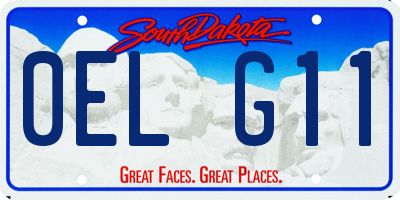 SD license plate 0ELG11