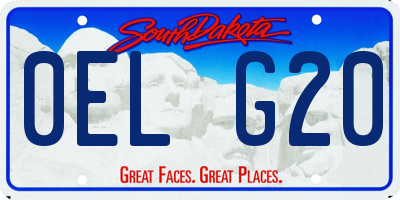 SD license plate 0ELG20