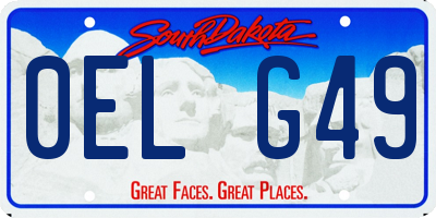 SD license plate 0ELG49