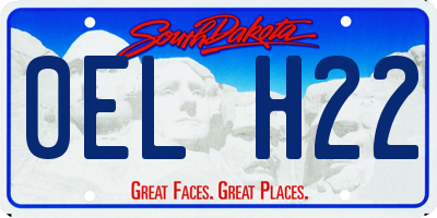 SD license plate 0ELH22