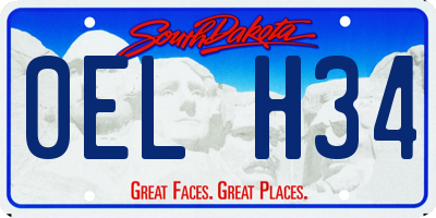 SD license plate 0ELH34
