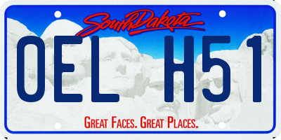 SD license plate 0ELH51
