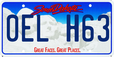 SD license plate 0ELH63