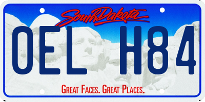 SD license plate 0ELH84
