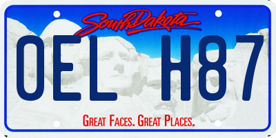 SD license plate 0ELH87