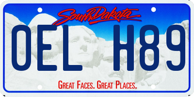 SD license plate 0ELH89