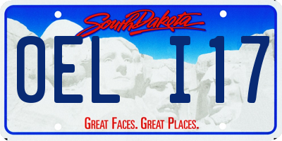 SD license plate 0ELI17