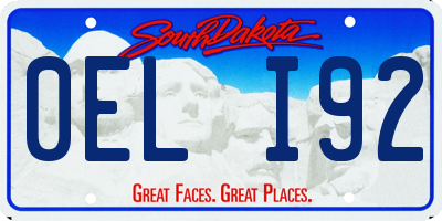 SD license plate 0ELI92