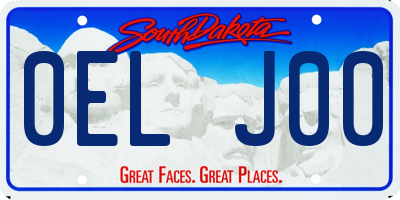 SD license plate 0ELJ00