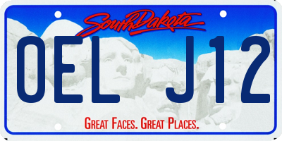 SD license plate 0ELJ12