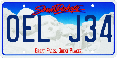 SD license plate 0ELJ34