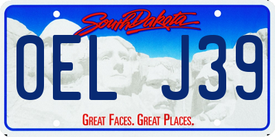 SD license plate 0ELJ39