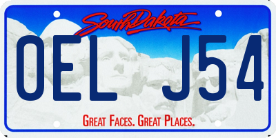 SD license plate 0ELJ54