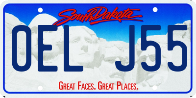 SD license plate 0ELJ55
