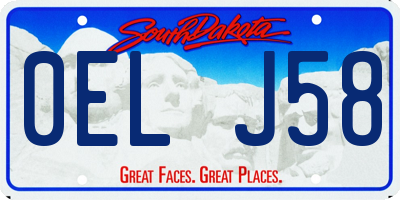 SD license plate 0ELJ58