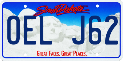 SD license plate 0ELJ62