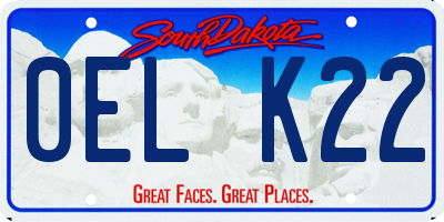 SD license plate 0ELK22