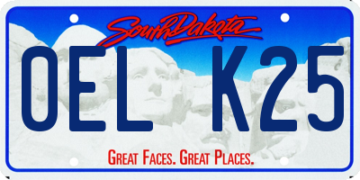 SD license plate 0ELK25