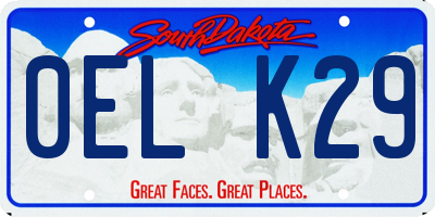 SD license plate 0ELK29