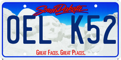 SD license plate 0ELK52