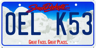 SD license plate 0ELK53