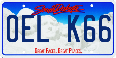 SD license plate 0ELK66
