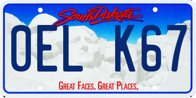 SD license plate 0ELK67
