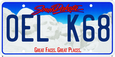 SD license plate 0ELK68