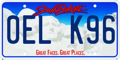 SD license plate 0ELK96