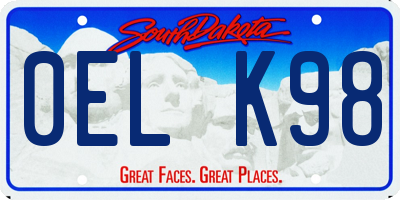 SD license plate 0ELK98