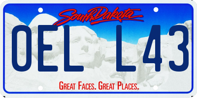 SD license plate 0ELL43