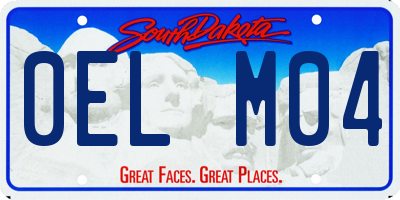 SD license plate 0ELM04