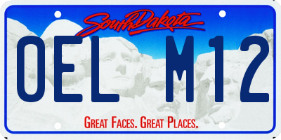 SD license plate 0ELM12