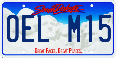 SD license plate 0ELM15