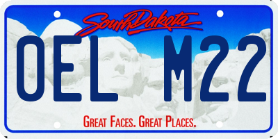 SD license plate 0ELM22