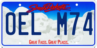 SD license plate 0ELM74