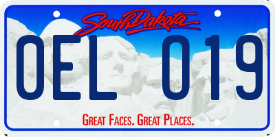 SD license plate 0ELO19