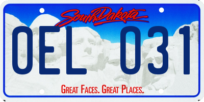 SD license plate 0ELO31