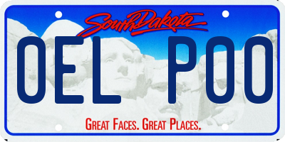 SD license plate 0ELP00
